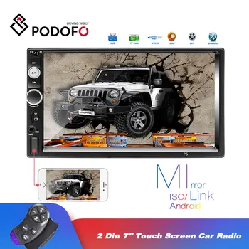 

Podofo 2 Din Car Radio 7" Touch Screen Digital Display Bluetooth Car MP5 Multimedia Player USB/DVR/FM/Mirror Link 2din Autoradio