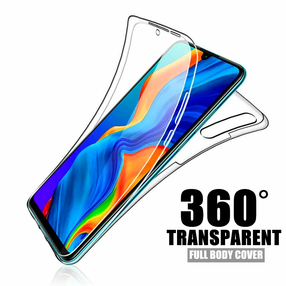 360 прозрачный двойной мягкий силиконовый защитный чехол для Huawei P40 Lite P30 P20 Pro P10 P8