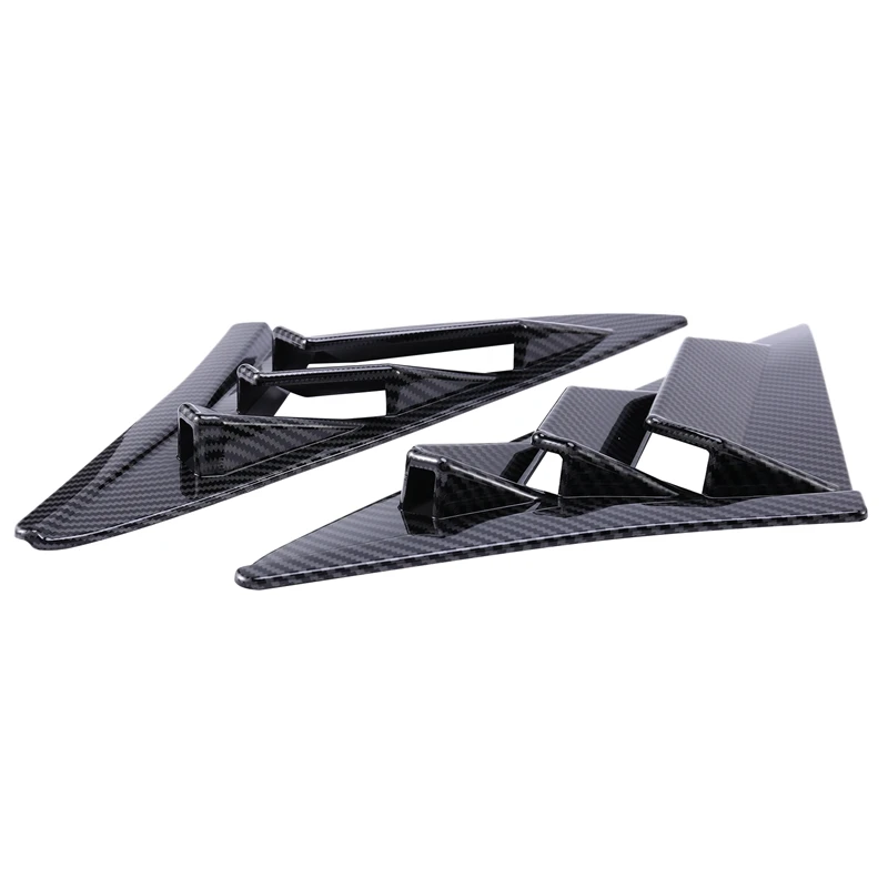 Rear Quarter Panel Window Side Louvers Black Carbon Fiber Vent Decal Cover For Honda Civic Type R Hatchback Accessory