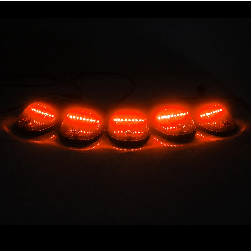 HOCOLO Black Smoked Cab Marker Lights With Amber LEDs – Roof Running Light Kit For Ford Super Duty Trucks - View #7