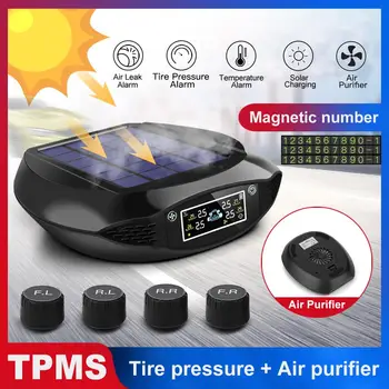 

NEW Air Purifier USB Charging Active Alarm Car Vehicle Electronics Tire Pressure Monitoring 2020 LCD Display TPMS+Air Purifier