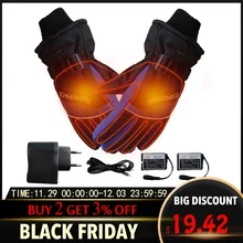 Зимние лыжные перчатки для работы на открытом воздухе с USB, теплые перчатки с электрическим подогревом с аккумулятором 4000 мАч, перчатки для езды на велосипеде и мотоцикле