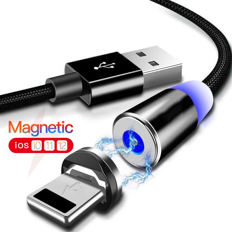 Магнитный Micro USB кабель 2.4A Быстрая зарядка кабель для передачи данных для Iphone 11 samsung huawei Xiaomi Магнитный зарядный кабель для мобильного телефона USB шнур