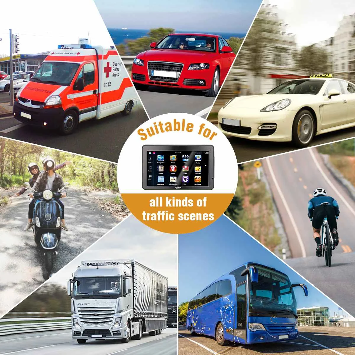  HD GPS 7 Zoll Touch Screen Tragbare 8GB GPS Navigator FM Sende Ultra Dünne Auto Lkw GPS Tracker Nav