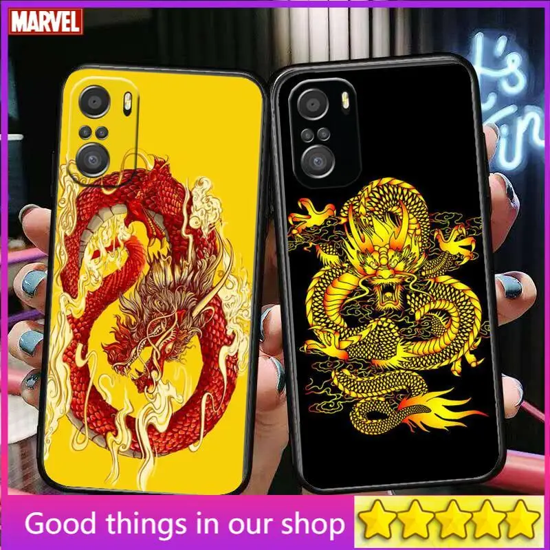 Модный милый чехол для телефона с драконом xiaomi redmi 11 Lite pro Ultra 10 9 8 MIX 4 FOLD 10T черный