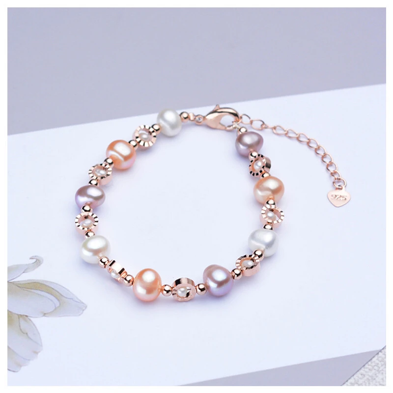 Новое поступление, браслет из натурального пресноводного жемчуга, классический браслет, модные украшения, 10 шт./лот
