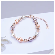 Новое поступление, браслет из натурального пресноводного жемчуга, классический браслет, модные украшения, 10 шт./лот