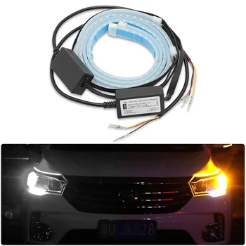 

2pcs Car Led DRL Daytime Running Light For Audi A4 A3 B8 Flowing Runs Headlight LED Strip Brake Turn Signal Lights 2003-2016