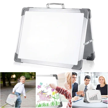 

Double Side Whiteboard Mini Drawing White board Office School Writing Board with Pen Magnets Buttons Kids Message Drawing Board