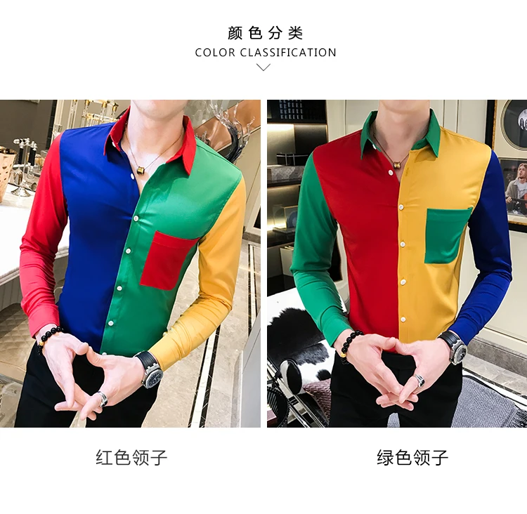 New Men's The club slim fit Leisure pure cotton long sleeve shirts/Male High quality pure cotton Hip hop style shirts S-3XL
