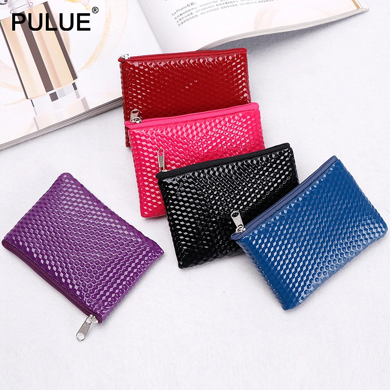 Pure Color Granular Cortex Mini Change Purse Wallet Zipper Card Holder Carry Pocket Coin Purse Double Material Headset Package Coin Purses Aliexpress