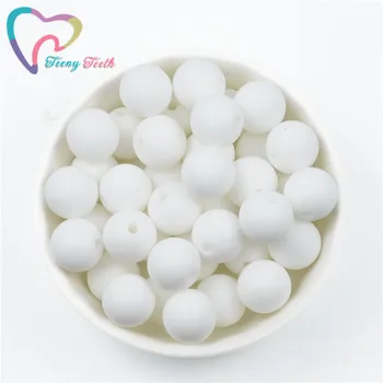 

Teeny Teeth 10 PCS Snow White Silicone Round Beads 9-19 MM Baby Teething Safe Toys DIY Pacifier Chain Decoration BPA Free Balls