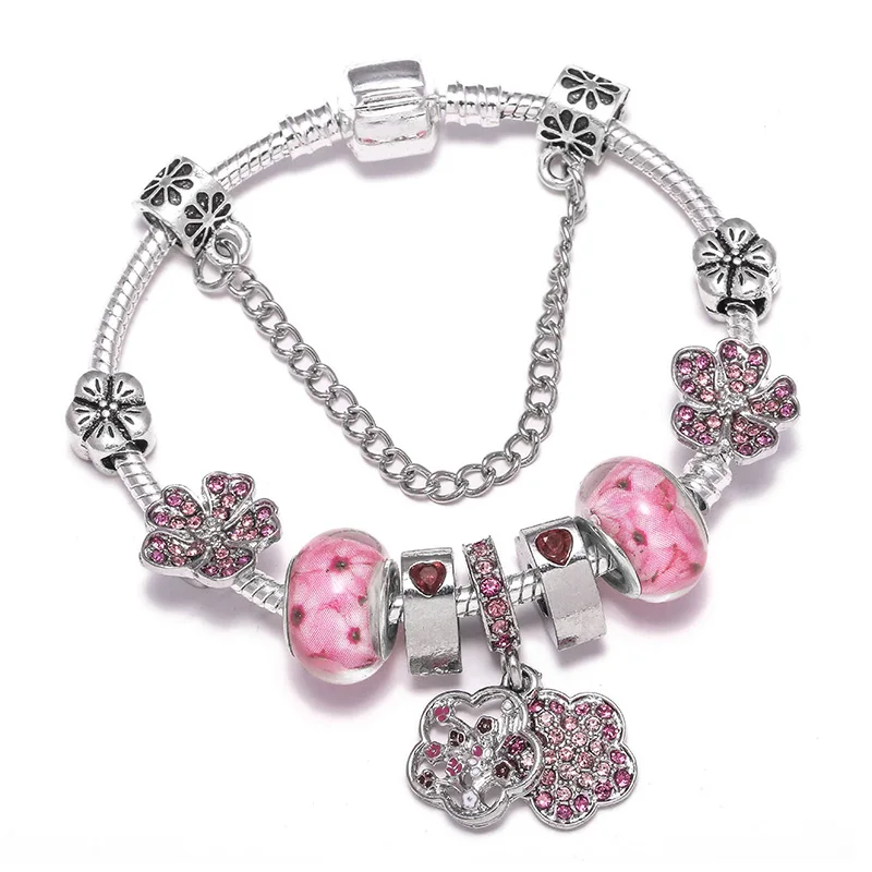 Boosbiy серебро хрустальные бусины талисманы браслет для женщин с безопасной цепочкой бренд браслет подарок на день матери BA350