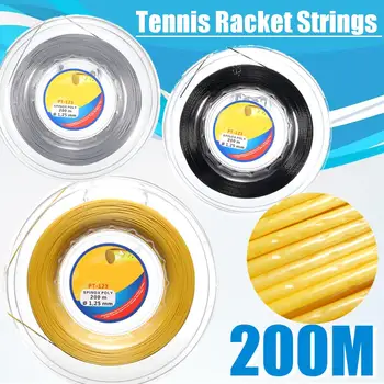 

New 1 Reel 200M Tennis Racket String 1.25MM Tennis Racquet Durable poly Tennis Strings silver/black/yellow Round shape big reel