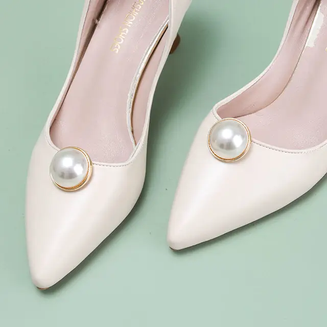 Pearl shoe buckle accessories high heel shoe buckle square drill buckle