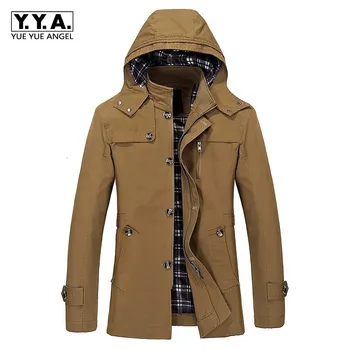 

2020 New Autumn Winter Men Jackets Fashion Cotton Slim Fit Overcoats Mens Casual Hooded Outwear Jacket Pocket Zipper Male Coats