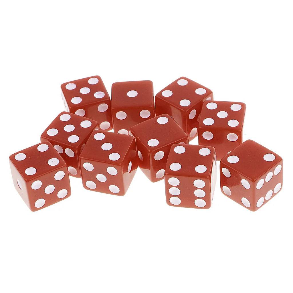 Set/10pcs Six Sided D6 Digital Dice Party Gaming Dice D&D RPG Board Game Parties Board Game Dices Polyhedral Dices