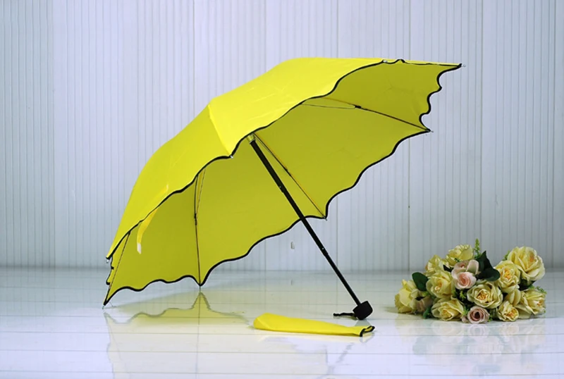 Для женщин Зонт от дождя 3 Складные женские зонты Ручка удобные сильно брендовые принцессы ремесло для путешествий на открытом воздухе