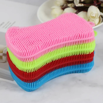 

Silicone Dish Washing Brush Pot Pan Sponge Scrubber Silicone Scouring Pad Pot Pan Wash Brushes Kitchen Cleaning Tool