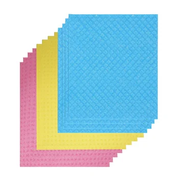 

BEAU-12Pcs Dish Cloths Eco-Friendly Reusable Sponge Cleaning Cloths Hand Towel for Kitchen