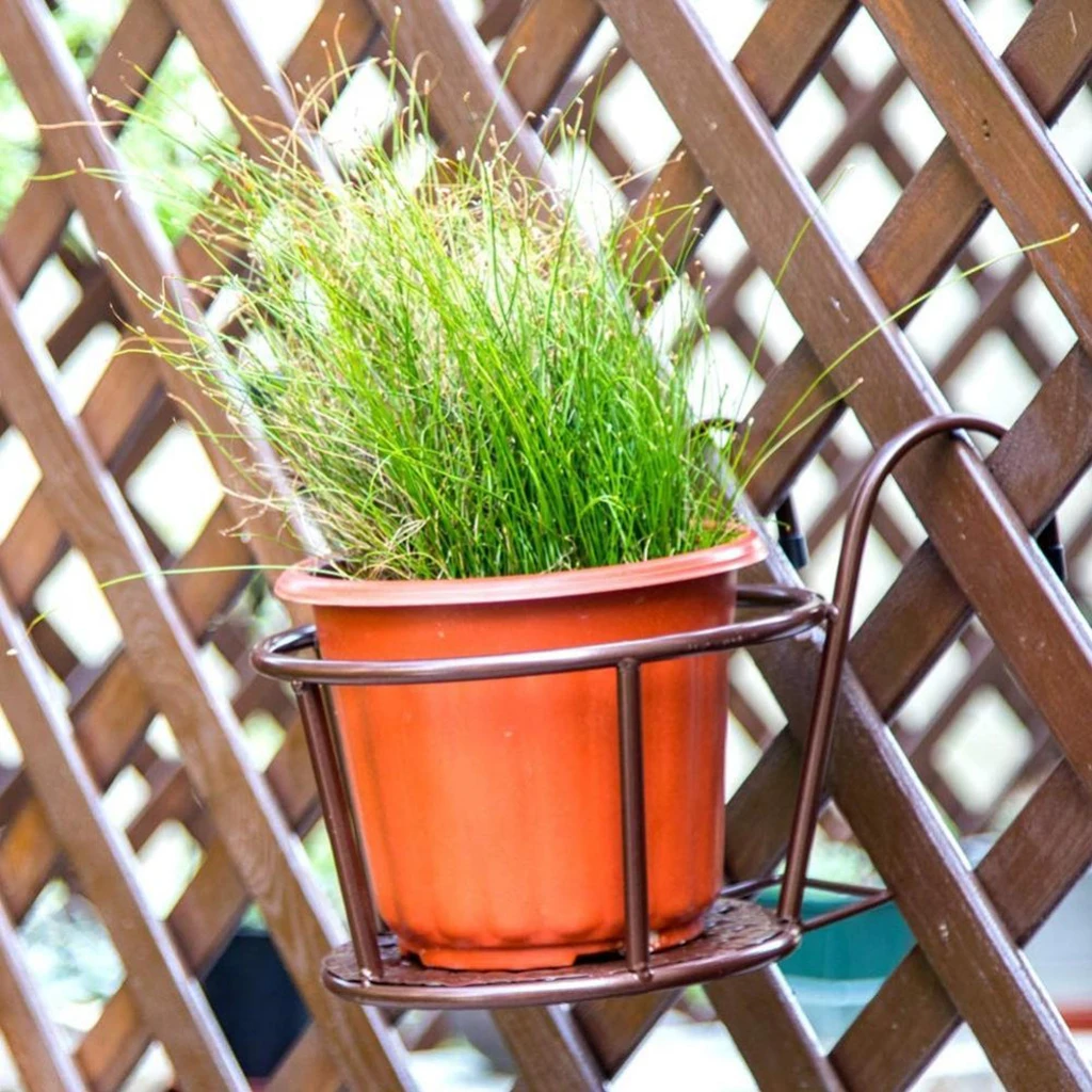 Heavy-duty Potted Flower Hanging Basket Rack Holder Iron Art Garden Decor