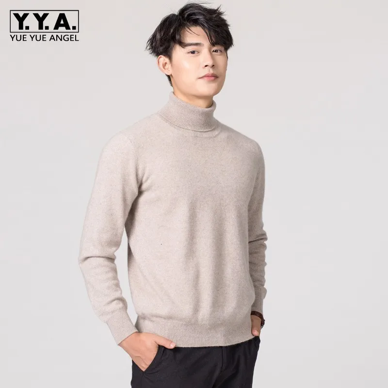 

Men Turtleneck Cashmere Sweater Solid Color Pullover Slim Sweater Business Casual Long Sleeve Warm Blouse Tops Plus Size 3XL