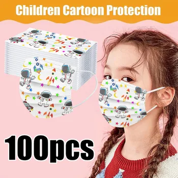 

Children's Mask Masks for germ protection for Childs Disposable Face Mask 100 Pc 3-layer Non-woven Mouth Cover Mascarilla Masque