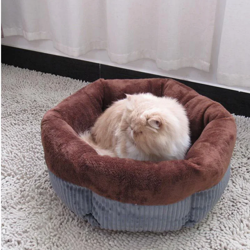 

Soft warming dog basket autumn winter pet home for small bed cat kitten house hexagonal puppy sleep nest drop shipping