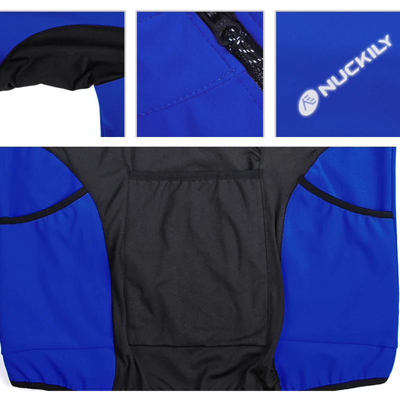 NUCKILY Men Winter Jacket Thermal Cycling Long Sleeve Jacket Waterproof Windproof riding running Coat