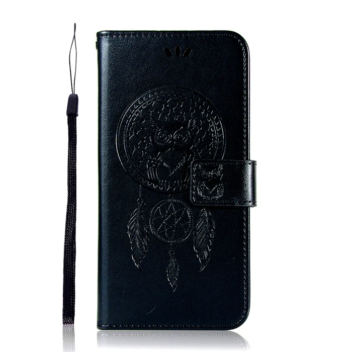 black Сова Pattern чехол для samsung Galaxy A10 A20 A30 A40 A50 A70 A10E A20E A10S A20S A30S M10 M20 M30 чехол Кожаный чехол-портмоне с откидной крышкой чехол - Цвет: black