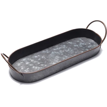 

Vintage Style Metal Serving Tray Basket French Country Dishes Shabby Rustic Home HFing