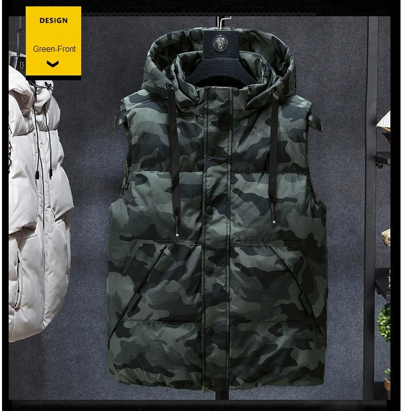 mens hooded padded vest