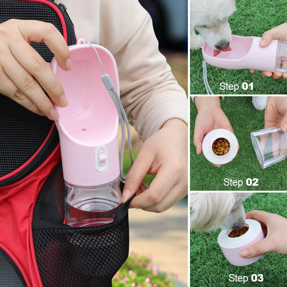 Portable Pets Water Bottle for Dogs Cats Multifunction Dog Food Water Feeder Drinking Bowl Puppy Cat Water Dispenser Pet Product
