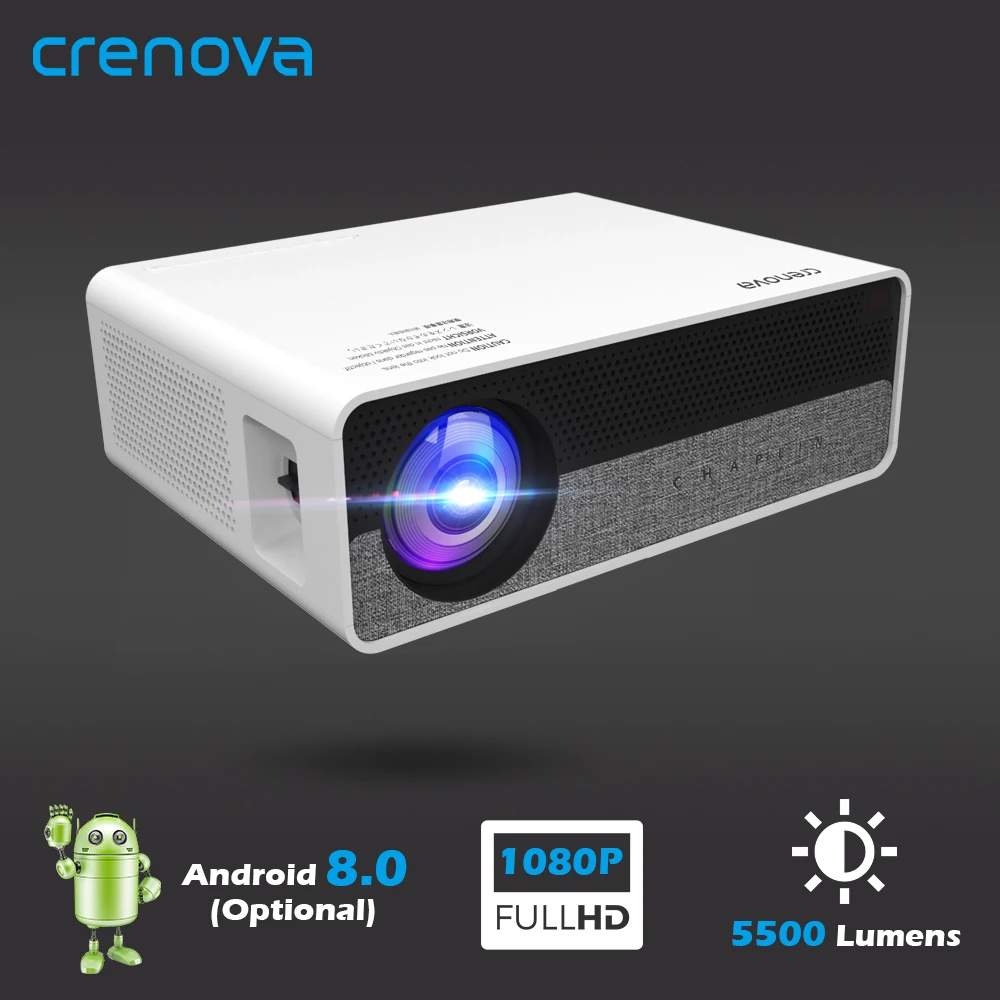 CRENOVA новейший Full HD 1080P физическое разрешение Android 8,0 OS светодиодный проектор с 5G wifi Поддержка 4K видео проектор Q9