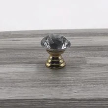 Поставка высшего класса внешней торговли Алмазная Хрустальная ручка/Золотая базовая ручка на дверь шкафа 20 мм