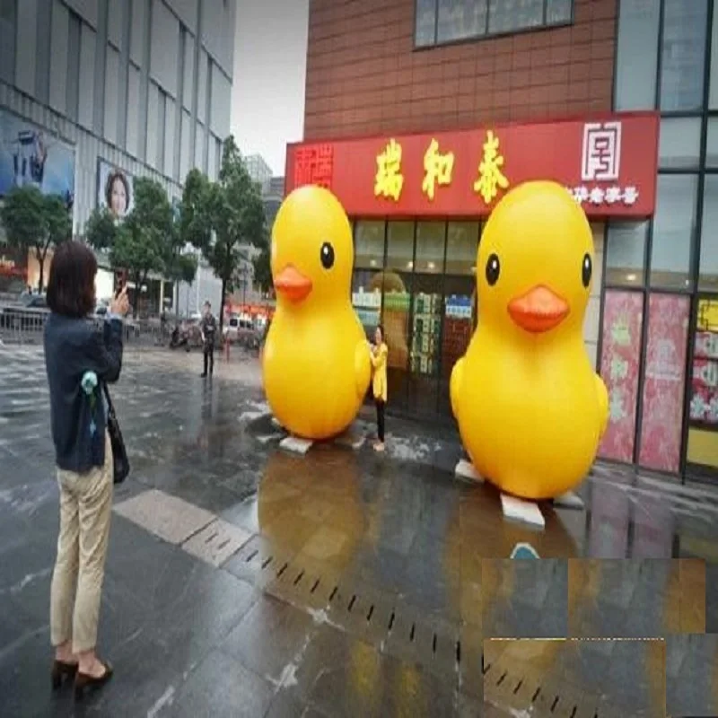 inflatable yellow duck 2 M high rubber use for open business Commercial activity exhibition Christmas outdoor advertisin | Игрушки и