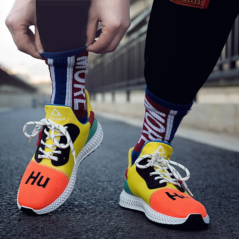 

New Flyknit Men's Shoes Running Sneakers Breathable Boys Sports Neutral Men Casual Trend Mesh Tide Mixed Colors Chaussures Homme