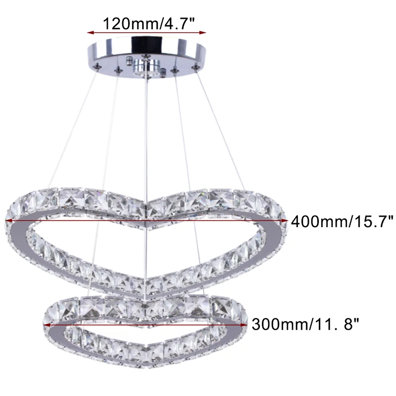 Современный светодиодный хрустальный люстра в форме сердца, хрустальная люстра, освещение для гостиной, спальни, люстры