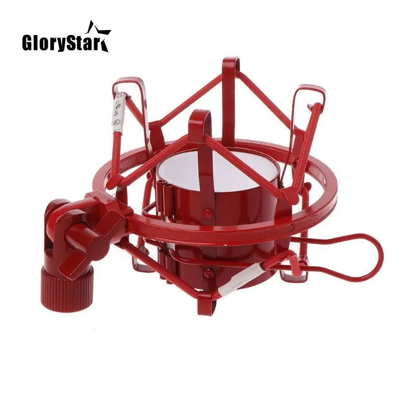 Microphone Shock Mount Professional Metal Microphone Shock Mount Locking Knob Reduce Noise Broadcast Clip Studio Recording Mic Holder Spider Condenser