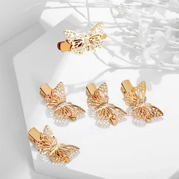 

2 PC Gold Hollow Butterfly Hairpin Clip Hair Clip Hairband Barrette Hairpin Headdress Accessories Beauty Hair Styling Tools