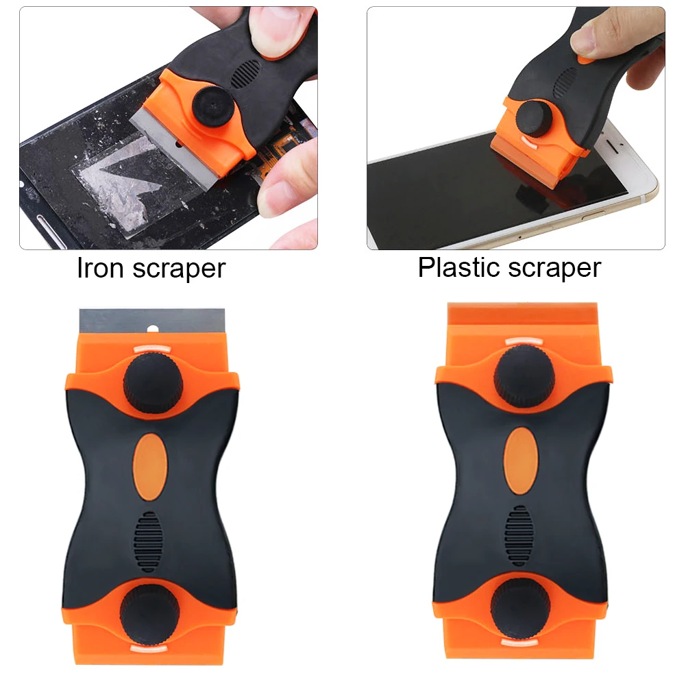 Ceramic Glass Oven Clean 2pcs Razor Scraper+16pcs Razor Blade Window Tint Carbon Fiber Vinyl Car foil Sticker Remover