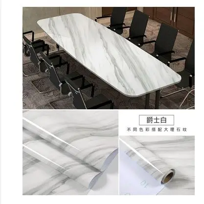 Thickening Waterproof Marble Wallpaper Cabinet Desktop Countertop Furniture Renovation Sticker Kicking Line Self-adhesive - Цвет: 1