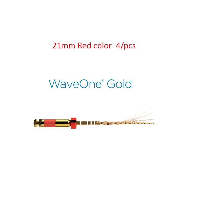 4 pics 25MM Dental Endo Rotary Files wave one gold for Root Canal Preparation Engine Use Niti Materials gold files - Цвет: 21MM RED