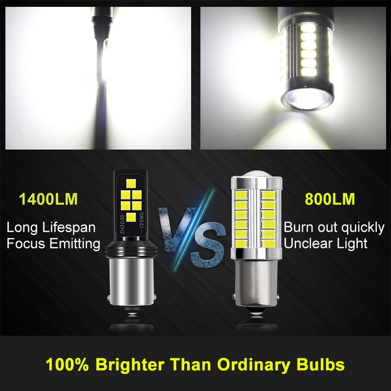 LS светильник 2 шт. BAY15D 1157 белый 1156 BA15S W21W 7440 T20 светодиодный 3030SMD автомобильный