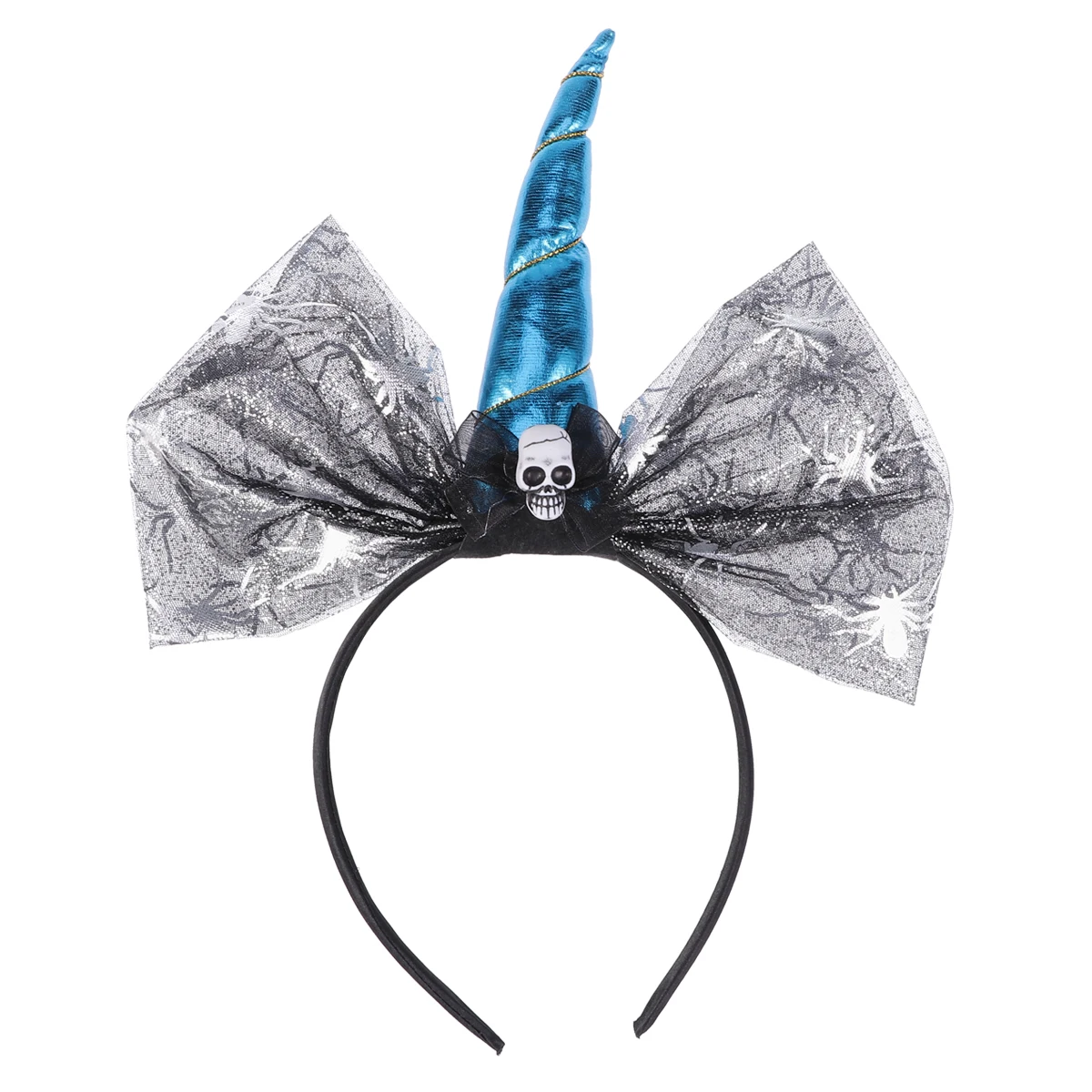 

Halloween Bow Blue Unicorn Headband Element Girl Headband For Party Decoration Use