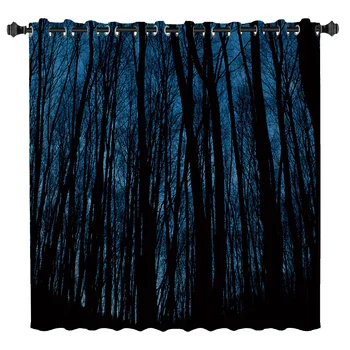 

The Dark Forest Window Curtains Dark Curtain Rod Blackout Outdoor Kitchen Drapes Indoor Fabric Swag Curtain Panels With Grommets