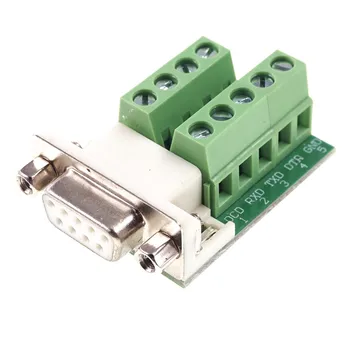 

2 pcs DB9 D-SUB 9 Pin Receptacle Female RS232 Adatper to Screw Terminal block 9 Position PCB Adapter Wire Side entry Pin to Pin