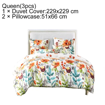 

Flower Fabric Three-piece Sanded Home Textile With Cover Bedding Set Pillow Cases Duvet Printed