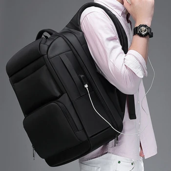 

Men's Black Backpack 18 Inch Multifunctional Fashion Laptop Bag Simple Outdoor Large Capacity Backpack For Male 2020 New