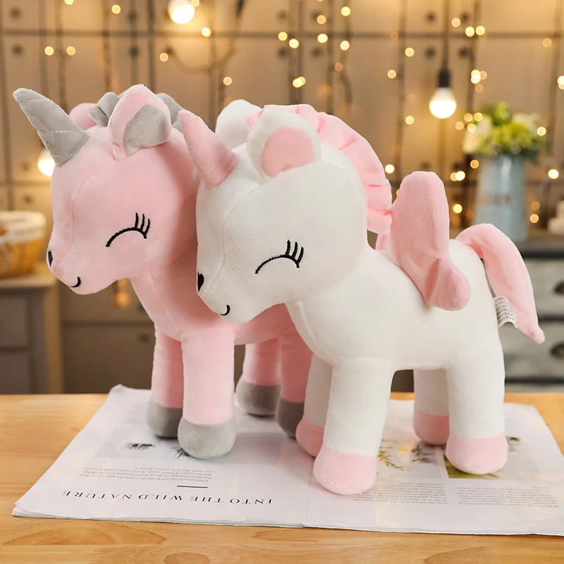 30 см Улыбающееся Единорог плюшевая игрушка StuffedPink веселый игрушечные единороги